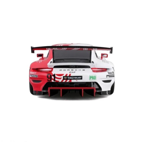 Miniatura Porsche 911 RSR N°91 2020 Bruni/Lietz/Makowiecki 24h Le Mans Blanco/Rojo - Bburago 1/24